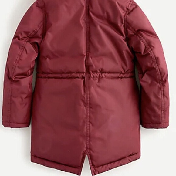♥️J Crew Girls' fishtail parka with eco-friendly PrimaLoft in Burgundy Red - Picture 4 of 7